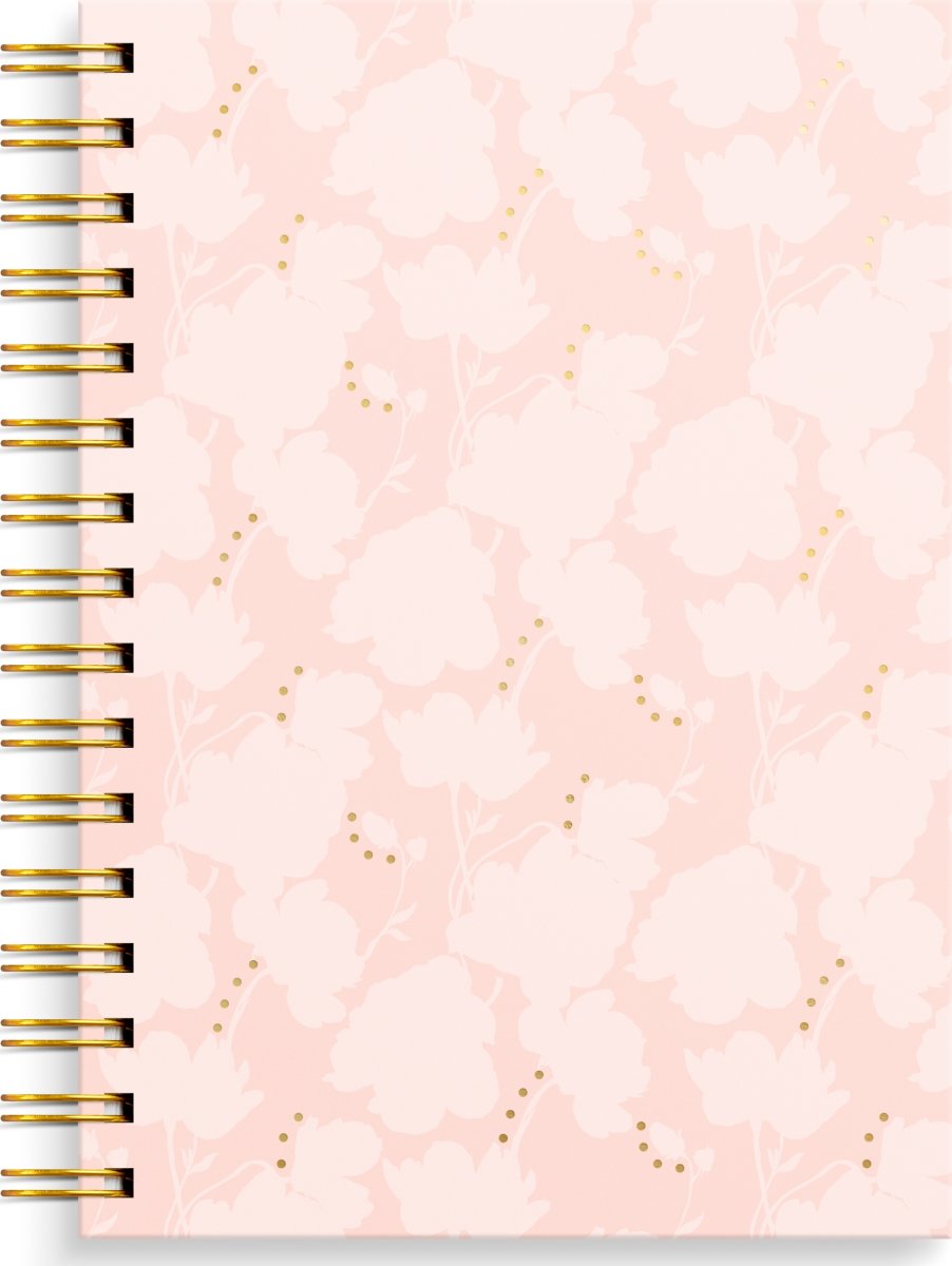 Burde Notesbog, A5, linjeret, flower