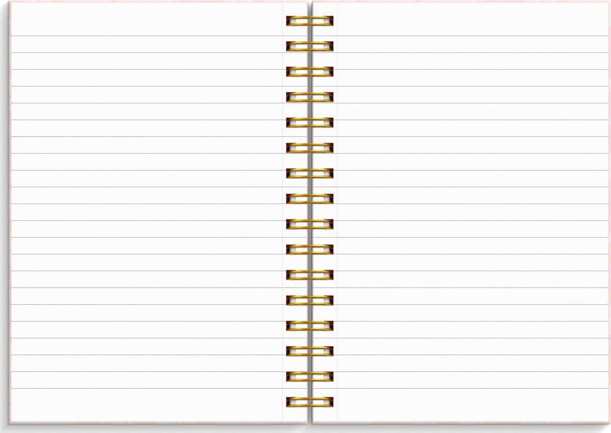 Burde Notesbog, A5, linjeret, flower