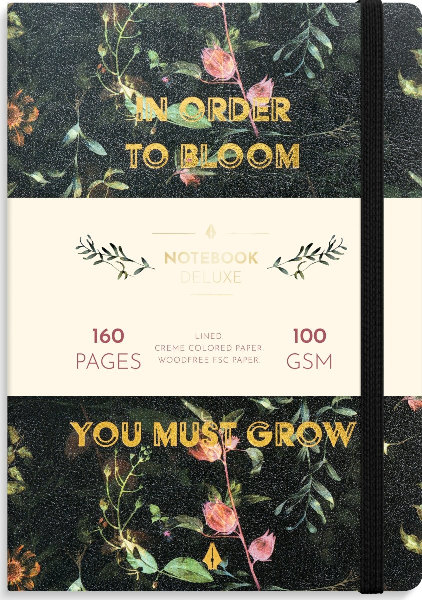 Burde Deluxe Notesbog, A5, linjeret, flower