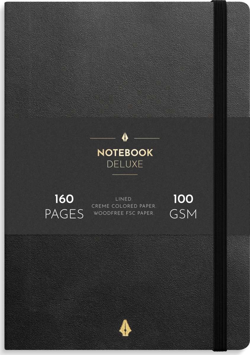 Burde Deluxe Notesbog | A5 | Linjeret | Black