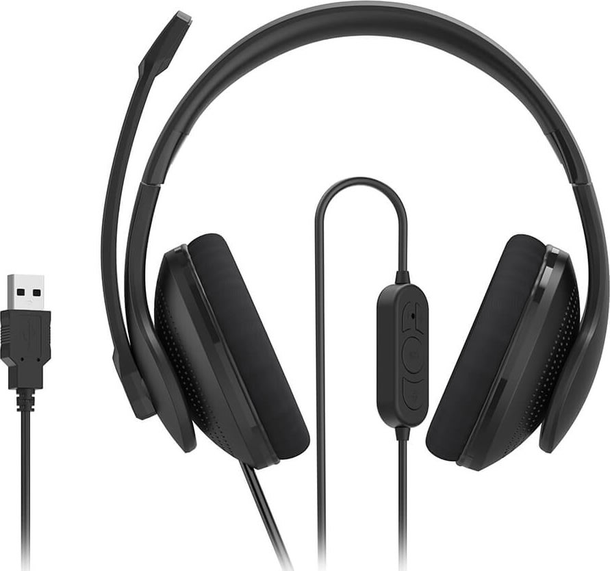 HAMA Headset Over-Ear HS-USB300 V2, sort