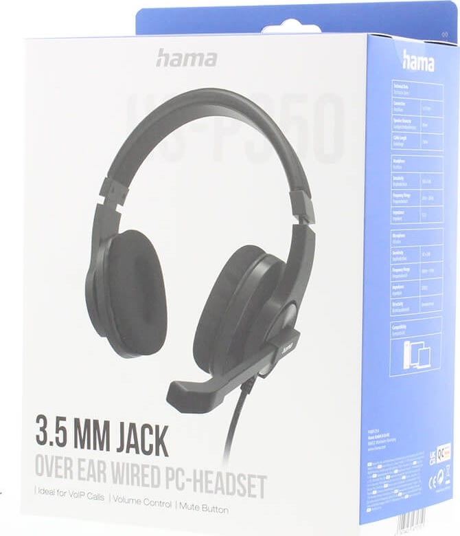HAMA Headset Over-Ear HS-P350 V2, sort