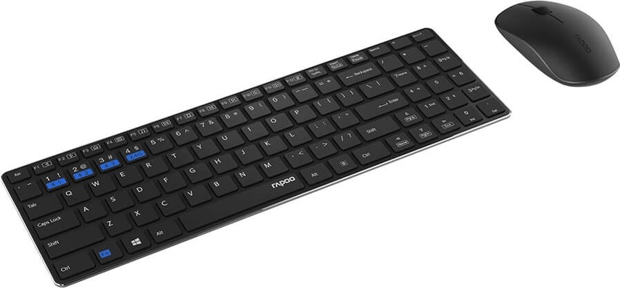RAPOO 9300M Multi-Mode trådløst tastatursæt, sort