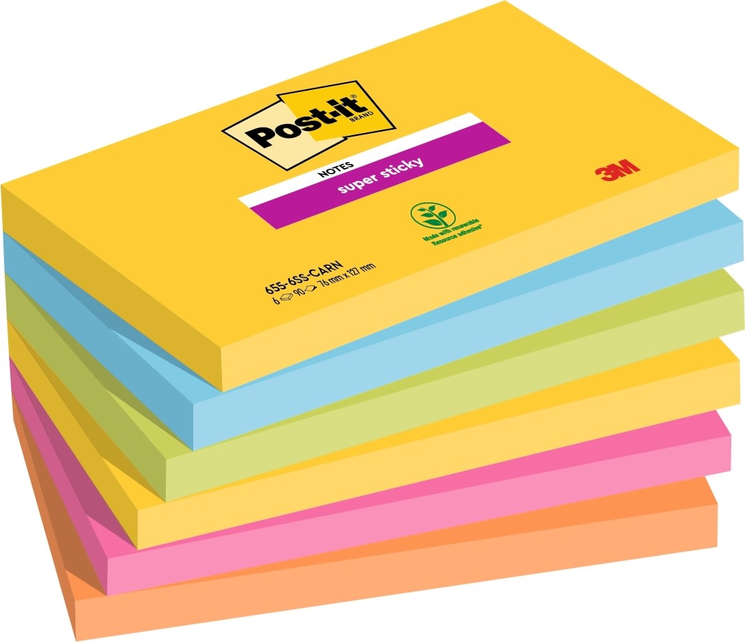 Post-it Super Sticky Notes | Carnival | 76x127 mm