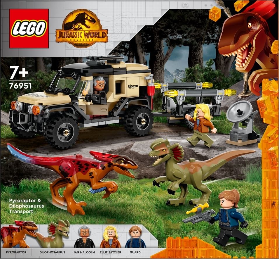 LEGO 76951 Pyroraptor og dilophosaurus-transport