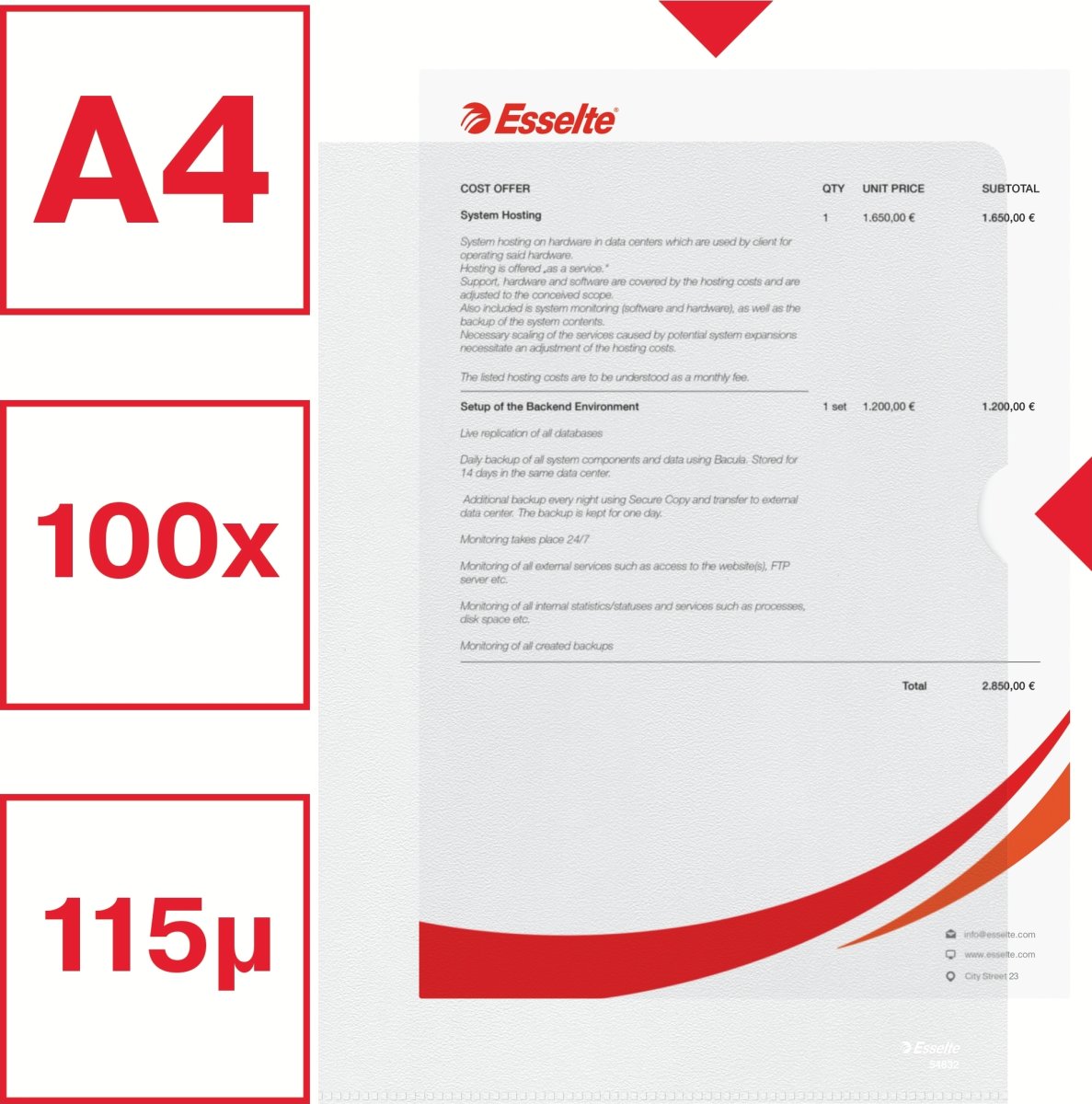 Esselte Chartek | A4 | 115my | 100 stk.