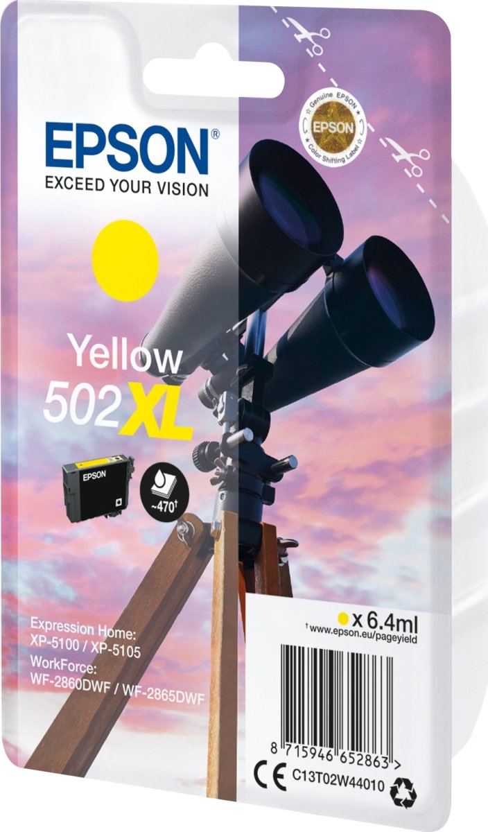 Epson 502XL blækpatron, gul