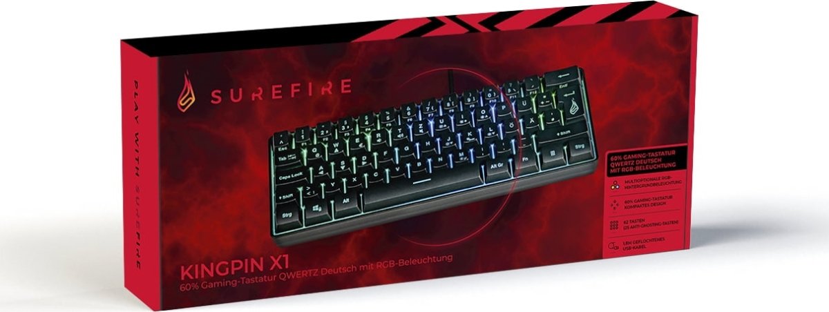 SUREFIRE KingPin X1 gaming tastatur, sort