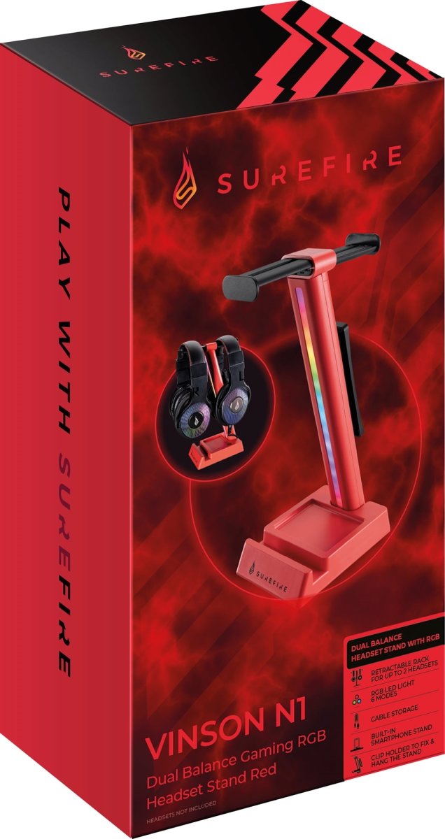 SUREFIRE Vinson N1 gaming headsetholder, rød