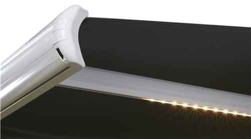 Markise m/ motor & LED, 350x300 cm, Hvid/Grå