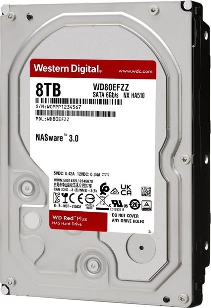 Western Digital Red Plus 3,5'' NAS-harddisk, 8TB