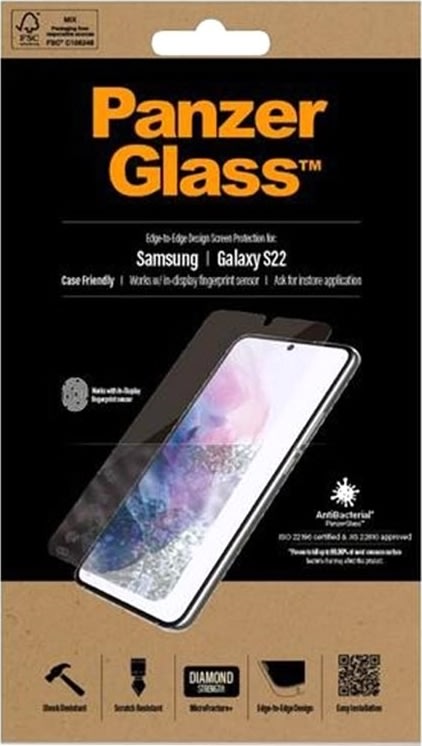PanzerGlass Samsung Galaxy S22 (CF), sort