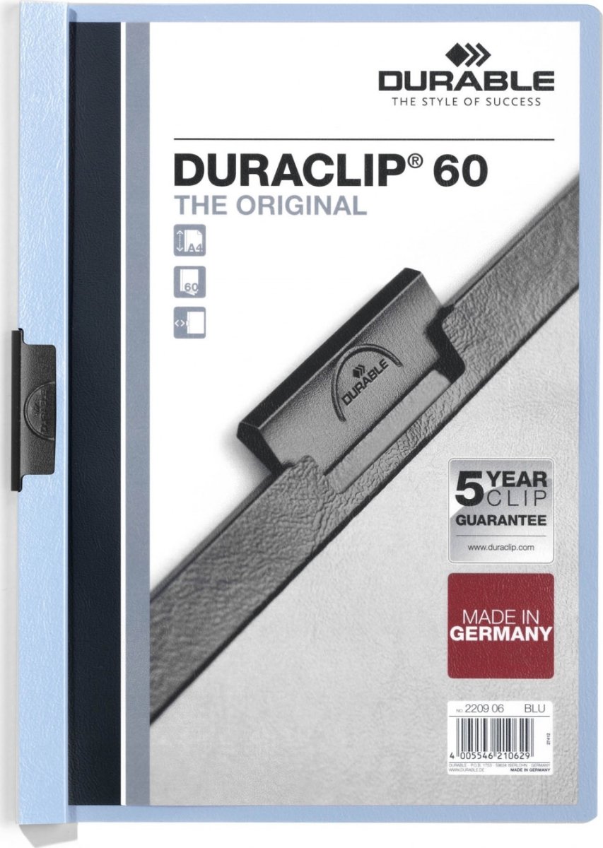 Durable Duraclip 60 Clipmappe | A4 | Blå