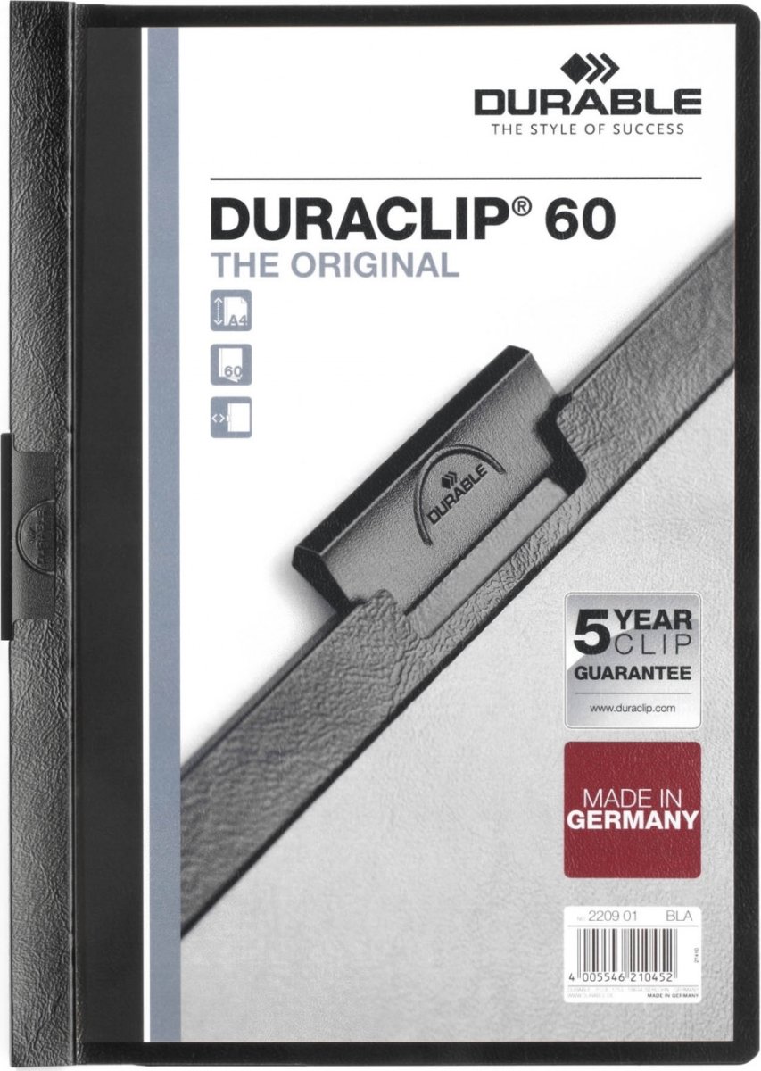 Durable Duraclip 60 Clipmappe | A4 | Sort