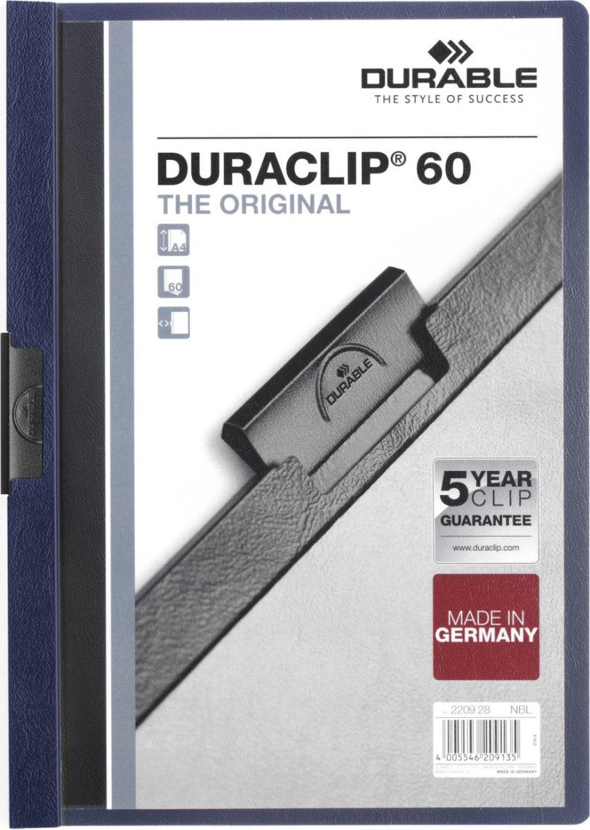Durable Duraclip 60 Clipmappe | A4 | Mellemblå
