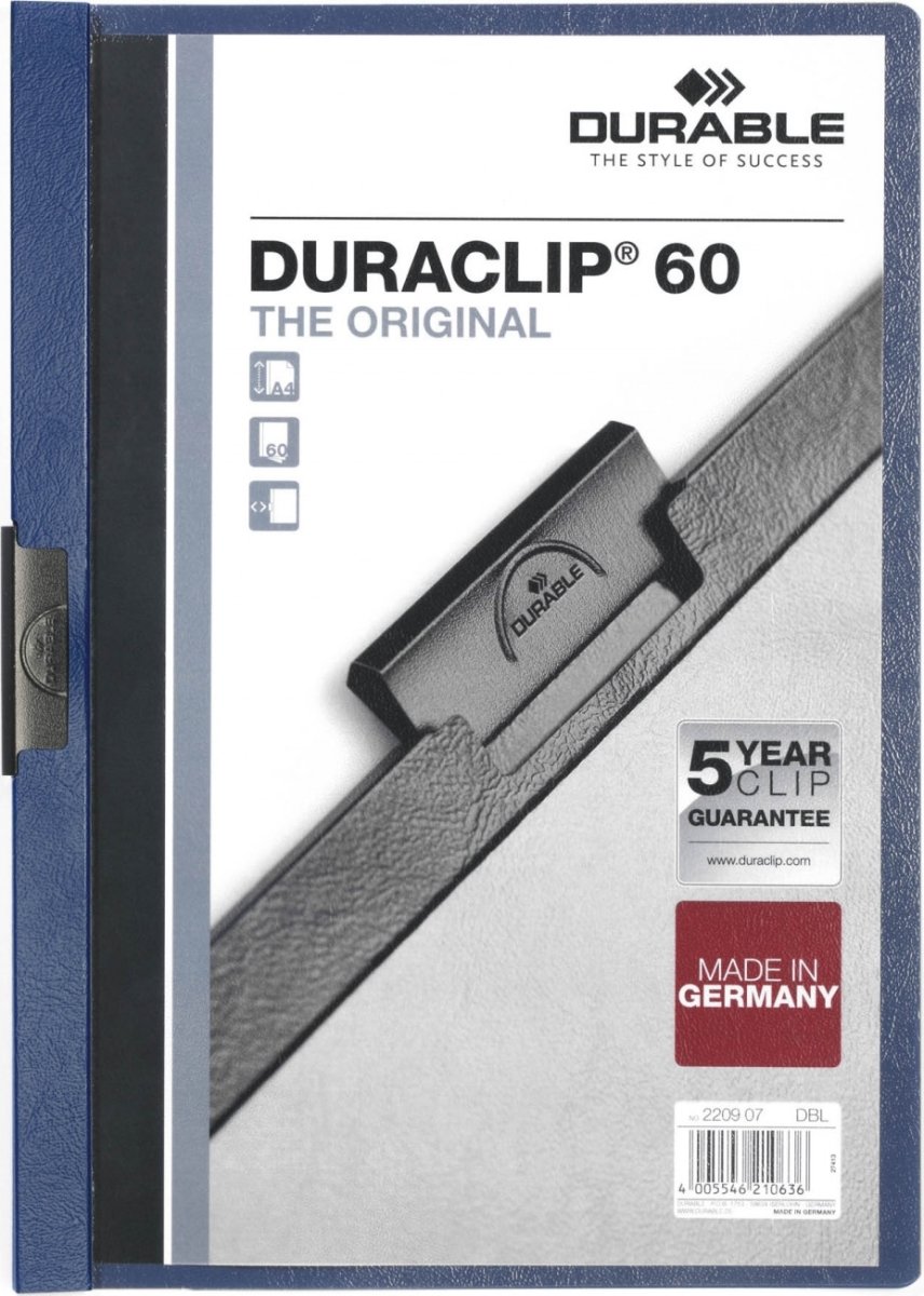 Durable Duraclip 60 Clipmappe | A4 | Mørkeblå