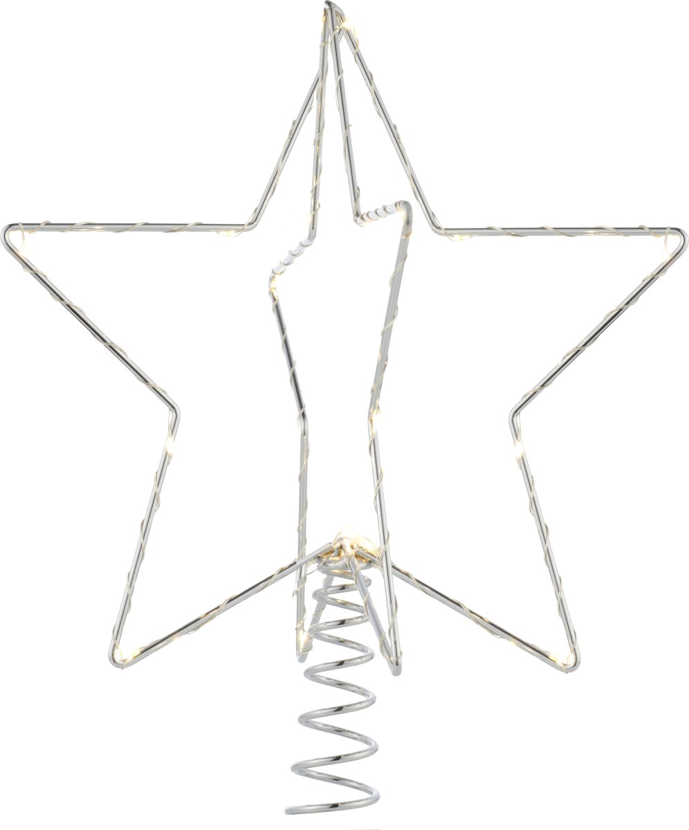 Sirius Christina Juletræstop, LED, H25 cm, Sølv