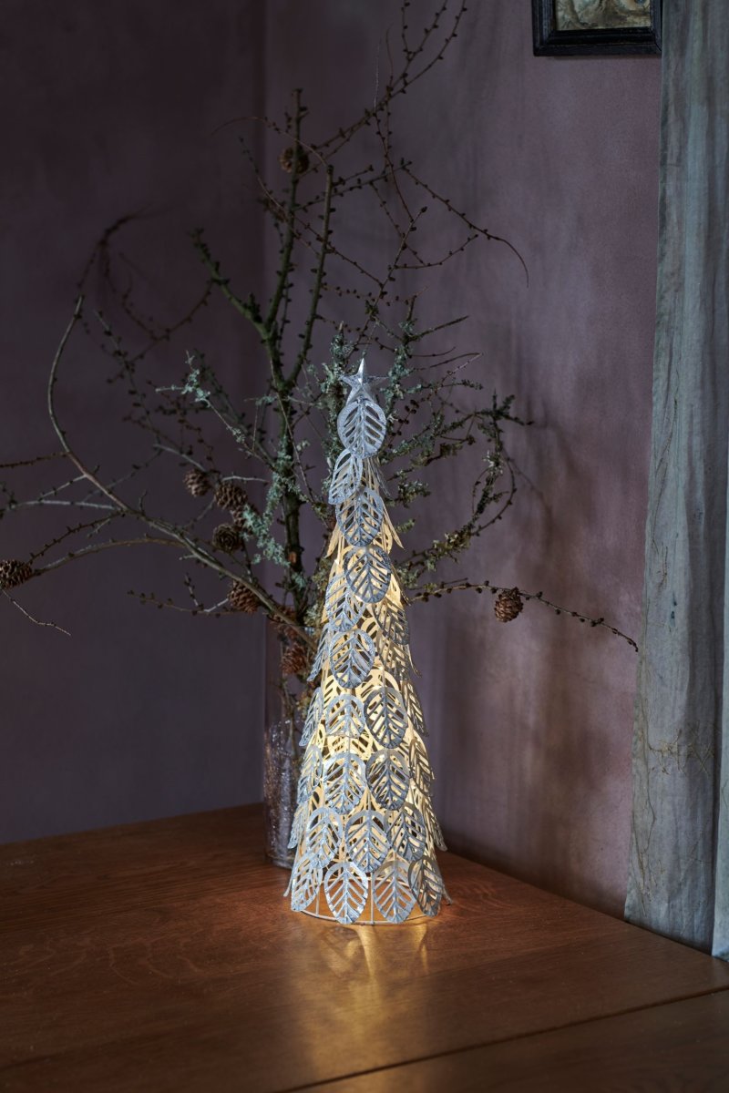 Kirstine Træ m. 20 LED, H53,5 cm, Sølv