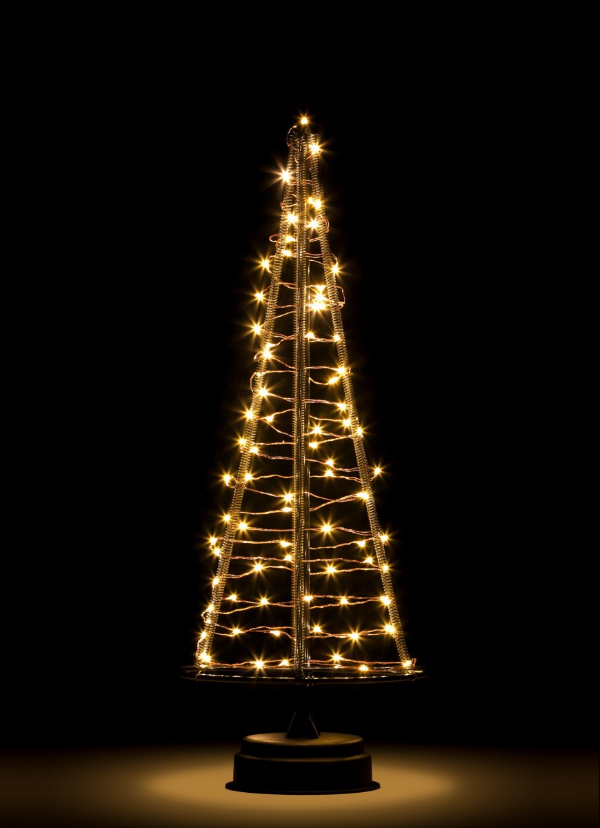 Juletræ m/ 85 LED lys, Sort, H 42,5 cm