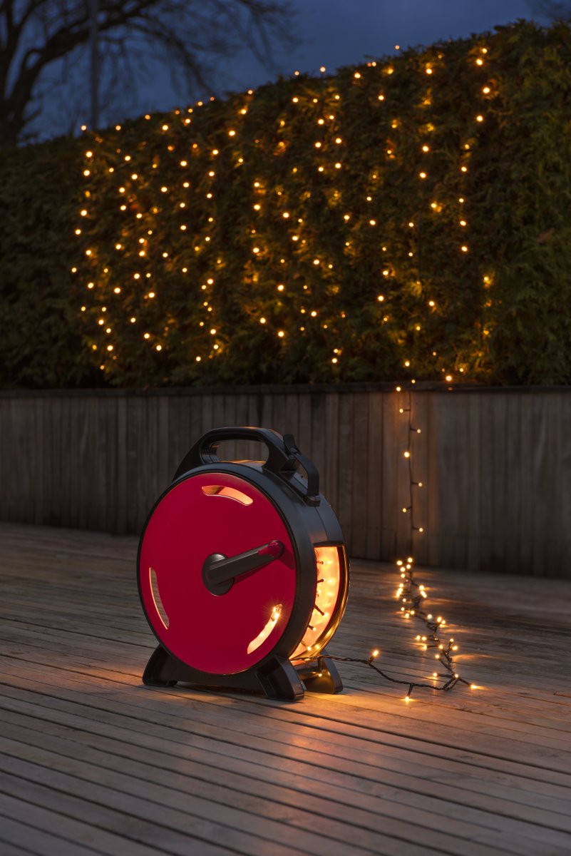 Lyskæde på kabelrulle, 800 LED, 56 m