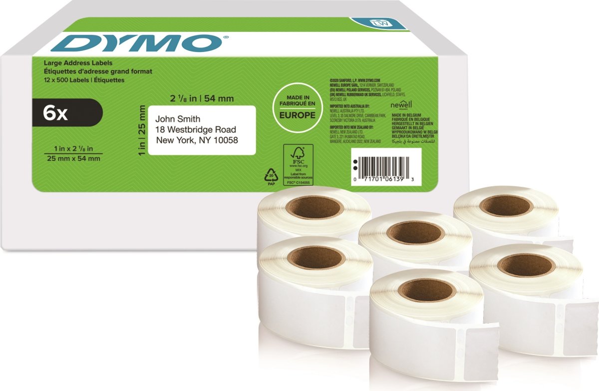 Dymo LabelWriter returadresselabels, 25x54 mm
