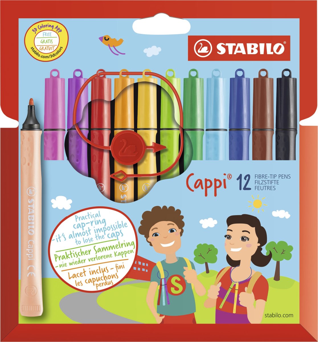 Stabilo Cappi Børnetusser | 12 farver