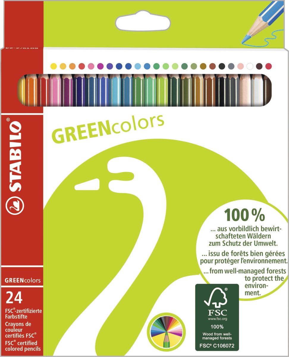 Stabilo Green Farveblyanter | 24 farver