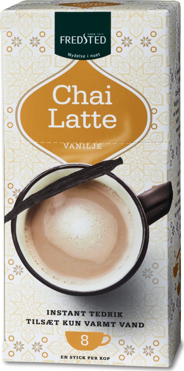 Fredsted Chai Latte vanilje instant te, 8 sticks