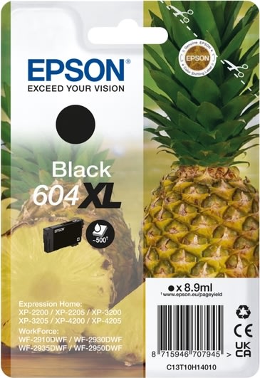 Epson T604XL Blækpatron, sort
