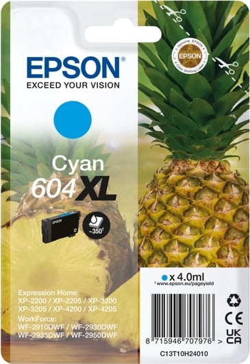 Epson T604XL Blækpatron, cyan