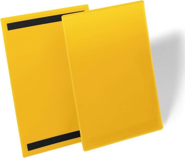 Durable Lagerlommer m/magnet, A4 højformat, gul