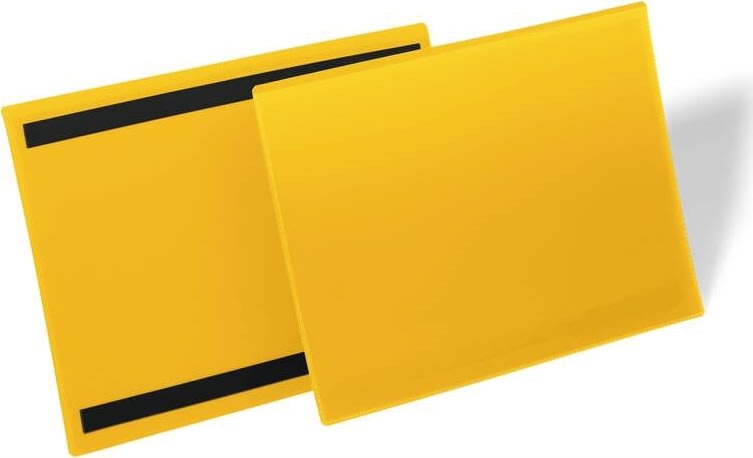 Durable Lagerlommer m/magnet, A4 tværformat, gul