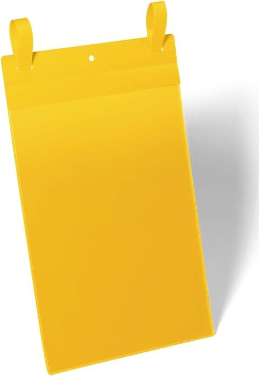 Durable Lagerlommer m/stropper, A4 højformat, gul
