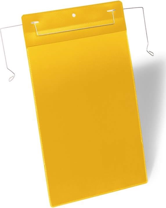 Durable Lagerlommer m/wirebeslag, A4 højformat gul