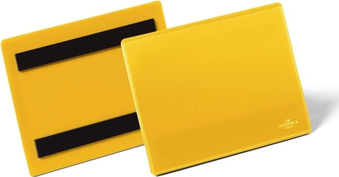 Durable Lagerlommer m/magnet, A6 tværformat gul