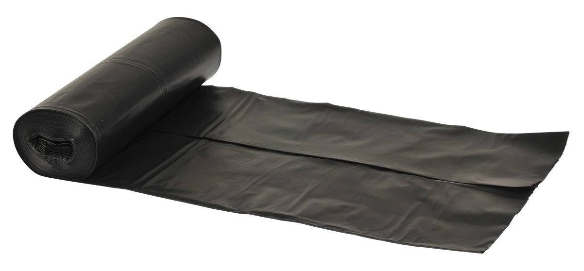 Affaldssække 60L, 55x103cm, 60my, Genanvendt Sort
