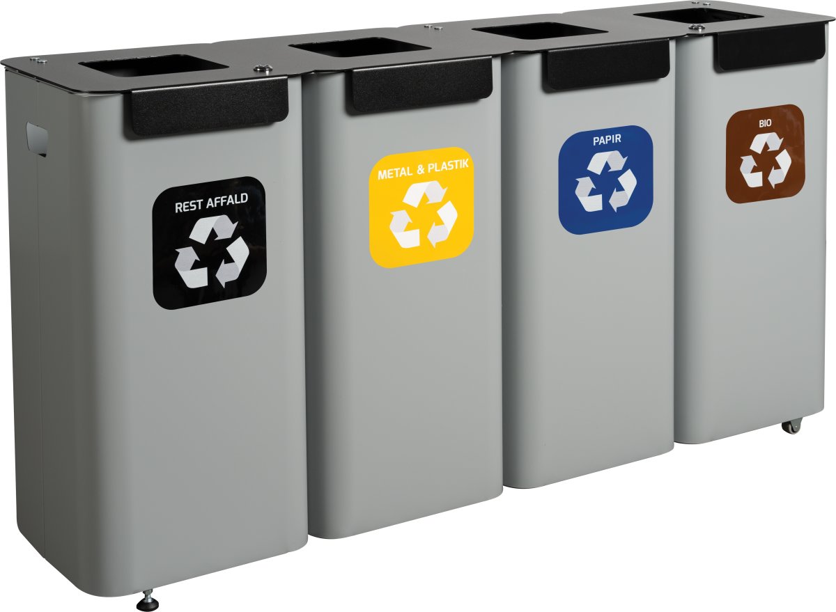 Modulspande affaldssortering | 4 x 70 L - Fri Fragt Lomax A/S