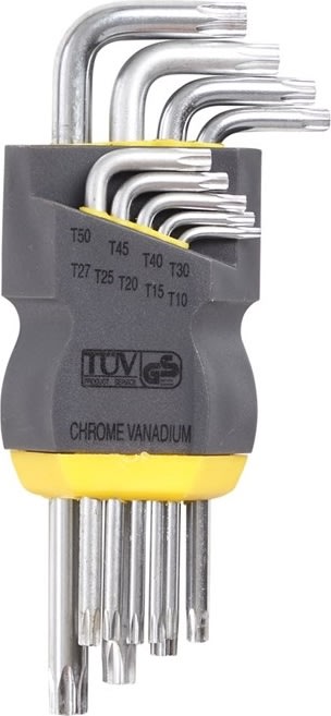 Probuilder stiftnøglesæt Torx m/hul, 9 dele