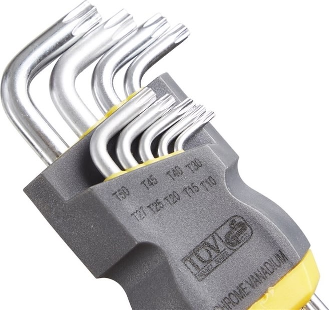 Probuilder stiftnøglesæt Torx m/hul, 9 dele