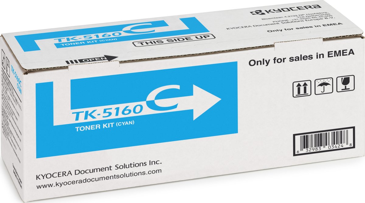 Kyocera TK-5160K lasertoner, cyan, 12.000 sider