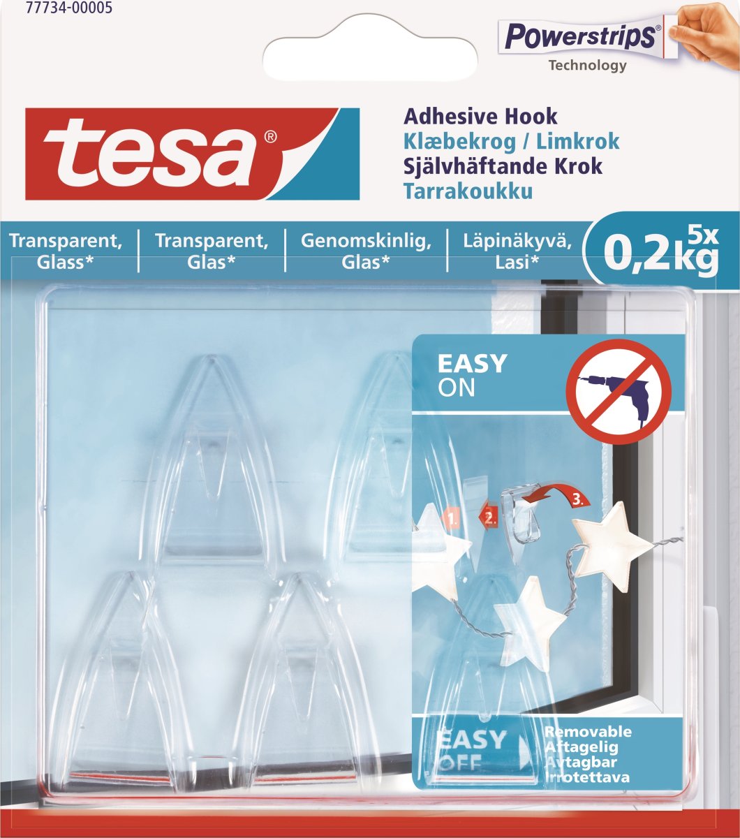 tesa Klæbekrog | Transparent/glas | <0,2 kg