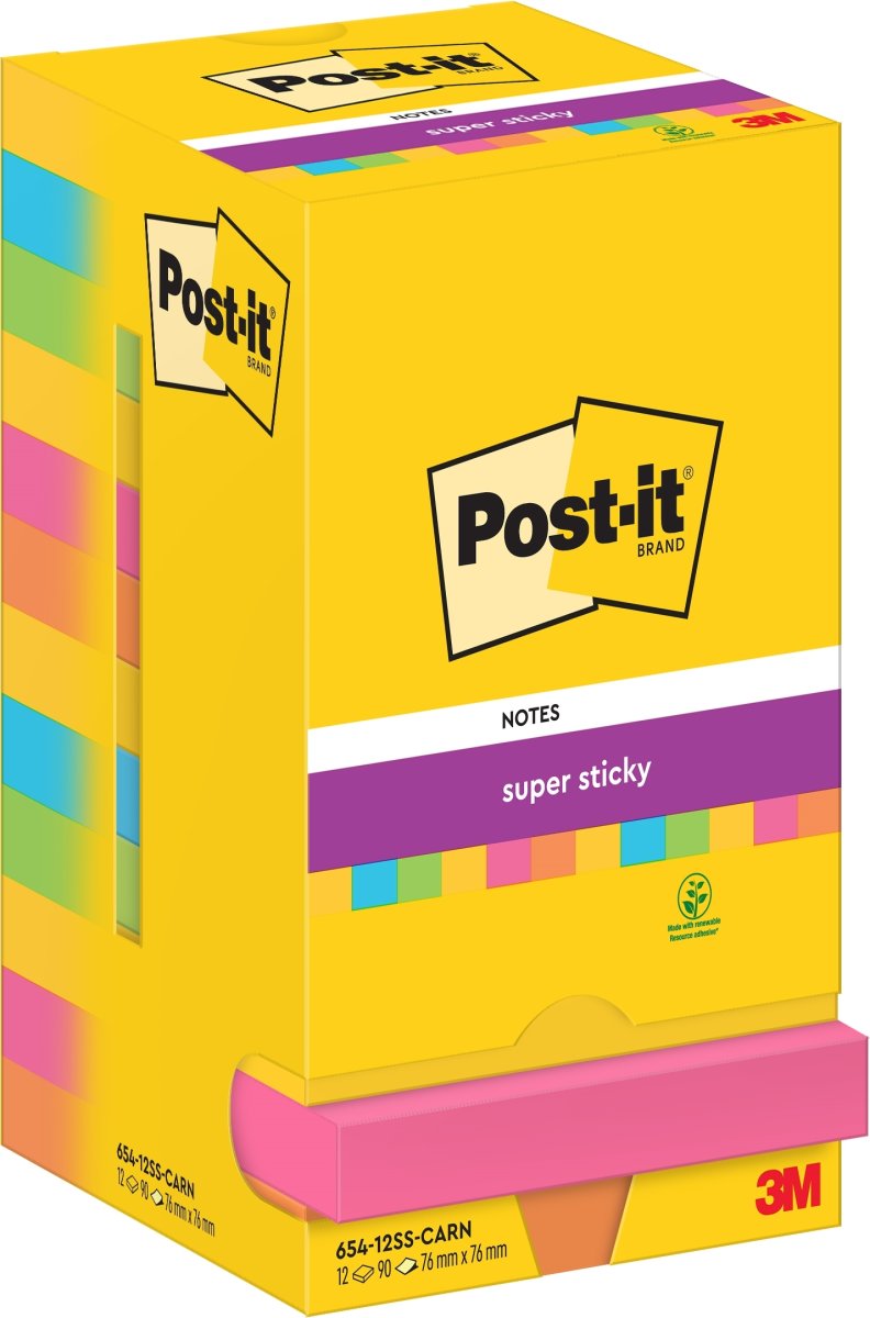 Post-it Super Sticky Notes | Carnival | 76x76 mm