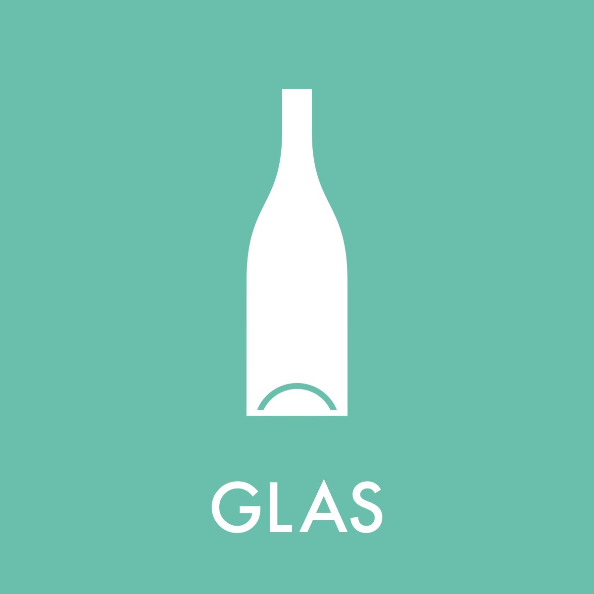 Affaldsklistermærke | Glas | Lysegrøn