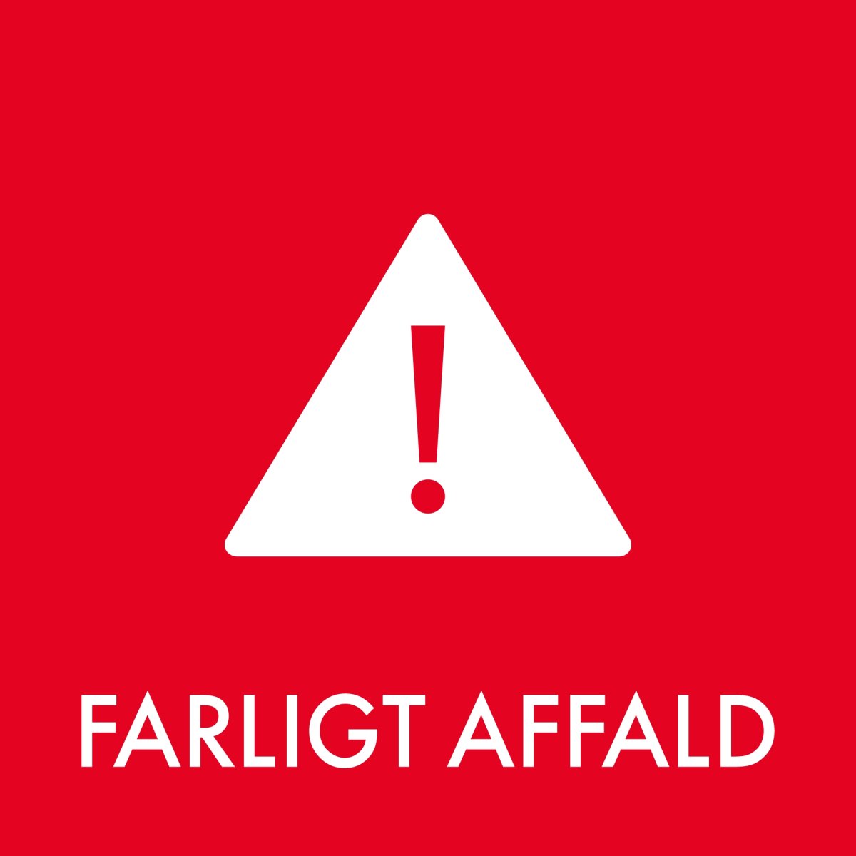 Affaldspiktogram 12x12cm selvklæb, Farligt Affald