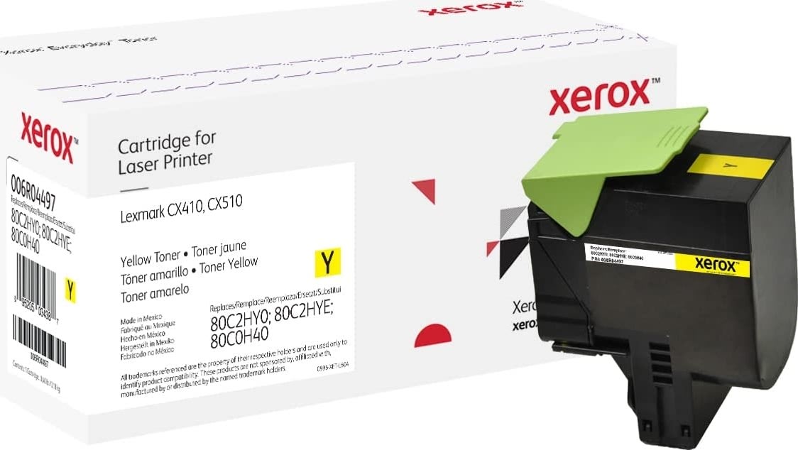 Xerox Everyday lasertoner, Lexmark 80C2HY0, gul