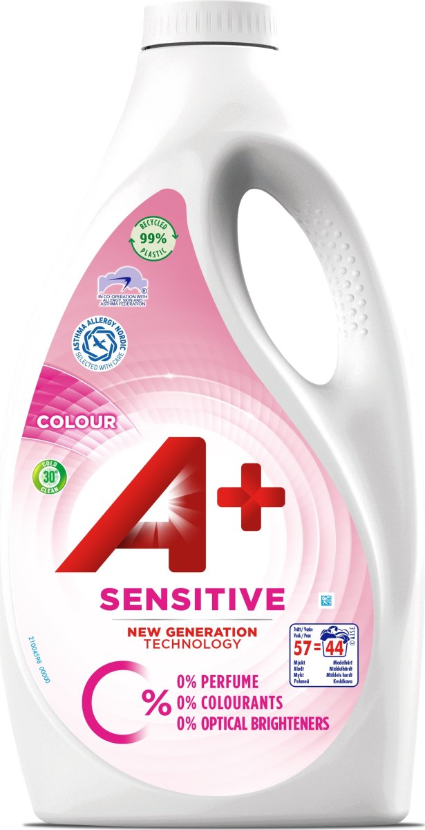 løbetur Afgang til rysten A+ Sensitive Flydende Vaskemiddel | Colour | 2,2 L | Lomax A/S