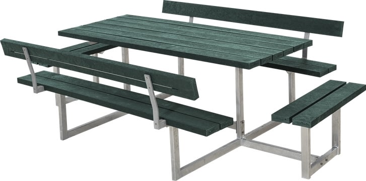 Plus Basic bord-bænkesæt, ryg/påbyg, ReTex, Grøn