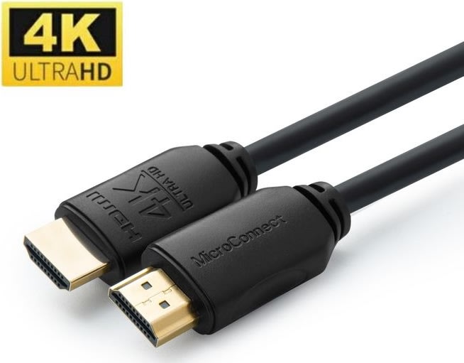 MicroConnect 4K HDMI kabel, 1m, sort