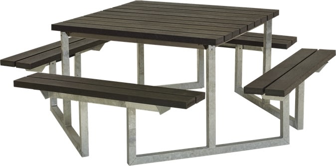 Plus Twist bord/bænkesæt, ReTex, Sort, 204 cm