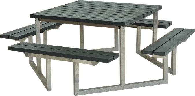 Plus Twist bord/bænkesæt, ReTex, Grå, 204 cm